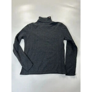 Polo Jeans Co Sweater Womens XL Y2K Cotton Turtleneck Charcoal Rib Knit